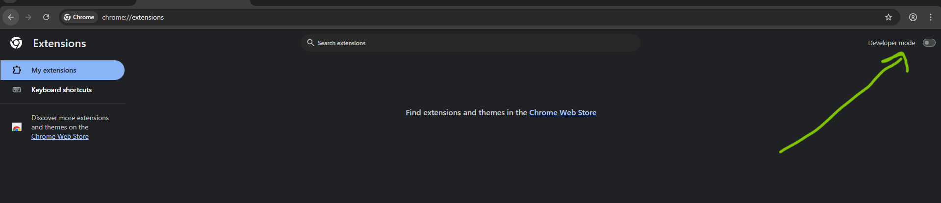 Chrome Extensions Page